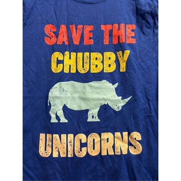 Save the Chubby Unicorns Women's T-shirt size Small - Picture 2 of 2